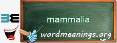 WordMeaning blackboard for mammalia